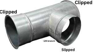 CTCP - 160mm Clipped Tee With 125mm Slip Branch